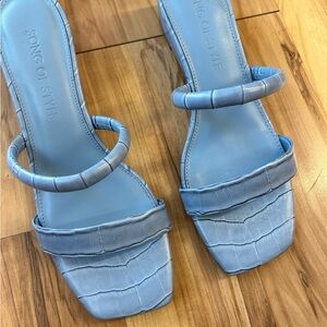 New Song of Style "Fia" Croc Square toe Sandal Heel